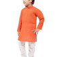 Kurta Pyjama Cotton Orange Print Kids