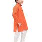 Kurta Pyjama Cotton Orange Print Kids