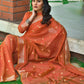 Contemporary Cotton Orange Weaving Saree