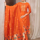 Pant Style Suit Tafeta Silk Orange Jacquard Work Salwar Kameez
