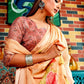 Classic Brasso Orange Fancy Work Saree