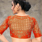 Designer Blouse Silk Orange Embroidered Blouse