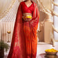 Classic Raw Silk Orange Woven Saree