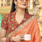 Contemporary Silk Orange Embroidered Saree