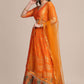 A Line Lehenga Jacquard Silk Orange Woven Lehenga Choli