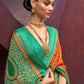 Trendy Saree Brasso Orange Paisley Print Saree
