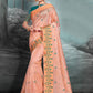 Classic Silk Tissue Orange Embroidered Saree
