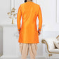 Indo Western Silk Orange Lace Mens