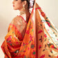 Trendy Saree Pure Silk Orange Meenakari Saree