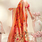 Trendy Saree Pure Silk Orange Meenakari Saree