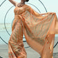 Trendy Saree Linen Orange Digital Print Saree