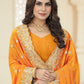 Contemporary Vichitra Silk Orange Cut Work Saree
