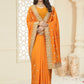 Contemporary Vichitra Silk Orange Cut Work Saree