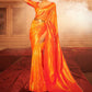 Trendy Saree Handloom Silk Orange Weaving Saree