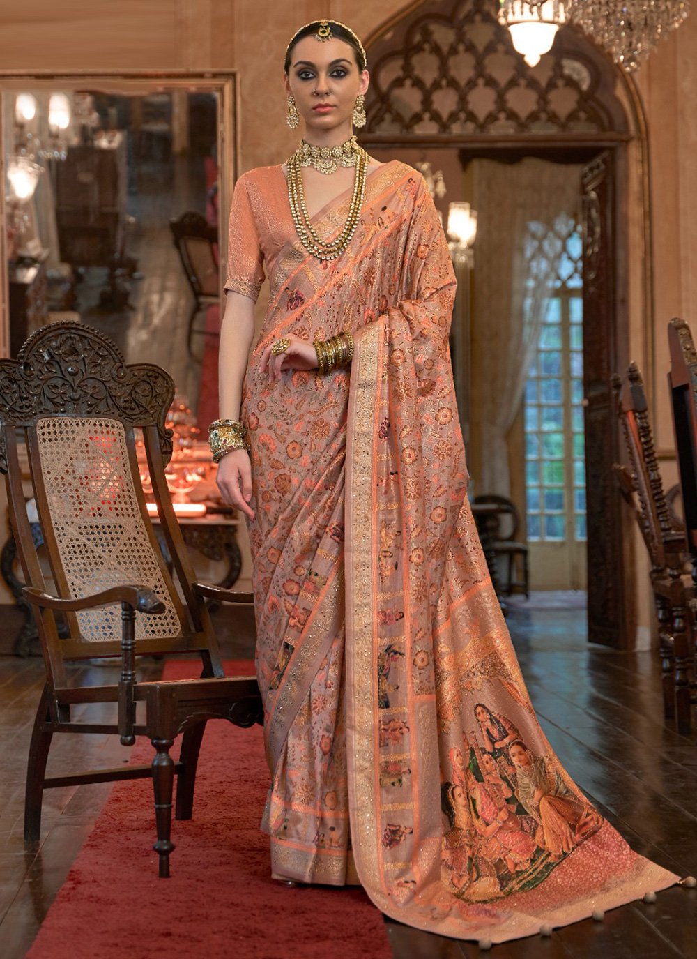 Classic Patola Silk Orange Weaving Saree