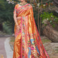 Traditional Saree Silk Orange Weaving Saree