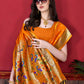 Traditional Saree Silk Orange Patch Border Saree
