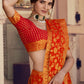 Trendy Saree Chiffon Silk Orange Weaving Saree