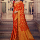 Trendy Saree Chiffon Silk Orange Weaving Saree