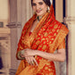 Trendy Saree Chiffon Silk Orange Weaving Saree