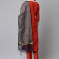 Straight Salwar Suit Art Silk Orange Woven Salwar Kameez