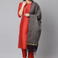 Straight Salwar Suit Art Silk Orange Woven Salwar Kameez