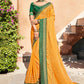 Contemporary Chiffon Orange Swarovski Saree