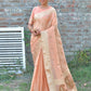 Trendy Saree Linen Tissue Orange Woven Saree