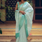 Designer Organza Aqua Blue Woven Saree