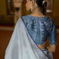 Classic Organza Aqua Blue Lace Saree