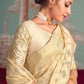 Contemporary Organza Beige Embroidered Saree