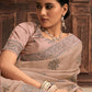 Classic Organza Beige Embroidered Saree