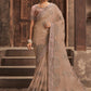 Classic Organza Beige Embroidered Saree