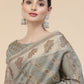 Trendy Saree Organza Grey Patch Border Saree