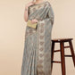 Trendy Saree Organza Grey Patch Border Saree