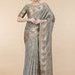 Trendy Saree Organza Grey Patch Border Saree