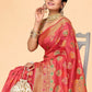 Contemporary Organza Pink Patch Border Saree