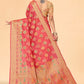 Contemporary Organza Pink Patch Border Saree