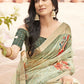 Designer Trendy Saree Organza Sea Green Print Saree