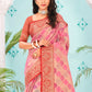 Designer Organza Multi Colour Embroidered Saree