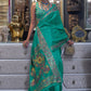 Classic Organza Turquoise Weaving Saree