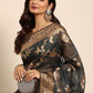 Classic Organza Black Woven Saree