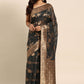 Classic Organza Black Woven Saree