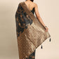 Classic Organza Black Woven Saree