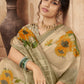 Contemporary Organza Sea Green Digital Print Saree