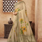 Contemporary Organza Sea Green Digital Print Saree