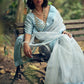 Contemporary Organza Aqua Blue Woven Saree
