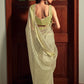 Contemporary Organza Sea Green Lace Saree