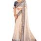 Trendy Saree Net Organza Cream Embroidered Saree