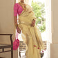 Classic Organza Cream Plain Saree